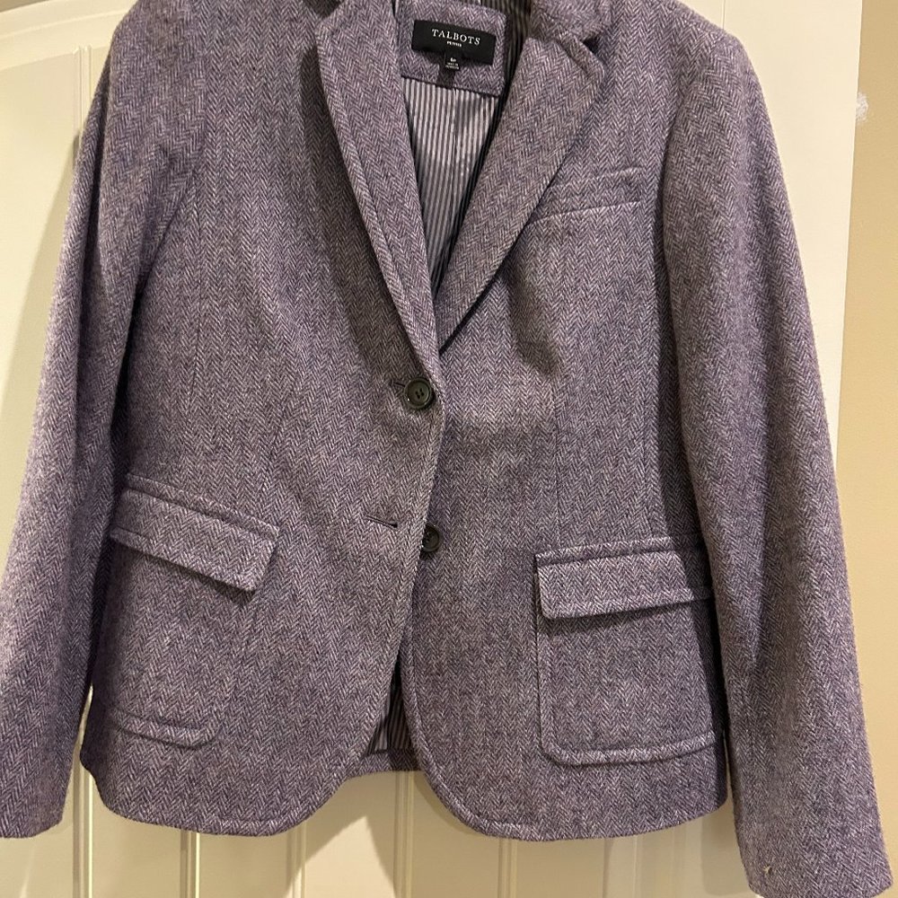 Talbots Purple Tweed Blazer size 6P